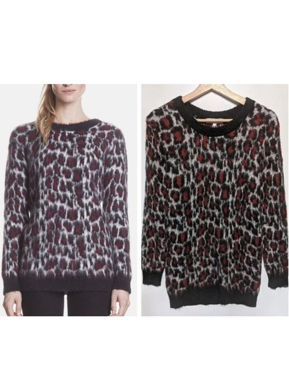 Sandro | Leopard Mohair Knit Sweater